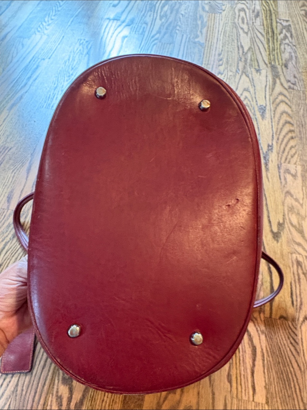 Lodis deep red leather bucket purse - Picture 8 of 14